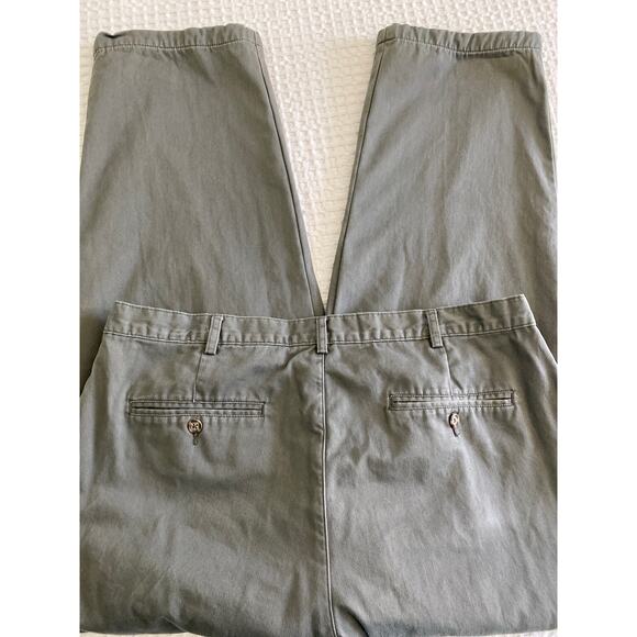 L.L. Bean Warm Double Flannel Layered Green Pleat Front Thermal Pants Sz 42x32‎ - Picture 2 of 10